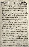 First page of the epic Beowulf