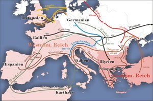 2nd to 5th century A.D simplified migrations.